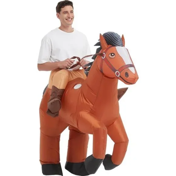 Inflatable Costume Adult,Blow Up Horse Suit,Ride On Halloween Costumes - Picture 4 of 7
